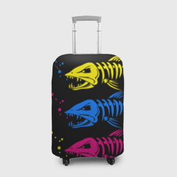 Чехол для чемодана 3D Рыбы скелеты