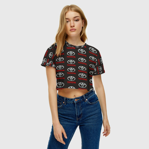 Женская футболка Crop-top 3D Toyota, цвет 3D печать - фото 3