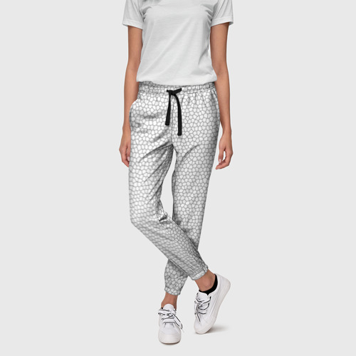 Женские брюки 3D с принтом Витраж Белый, фото на моделе #1