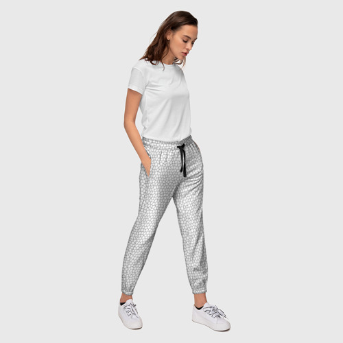 Женские брюки 3D с принтом Витраж Белый, вид сбоку #3