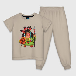 Детская пижама хлопок Забавные Индейцы 8