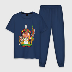Мужская пижама хлопок Забавные Индейцы 9
