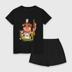 Женская пижама с шортиками хлопок Забавные Индейцы 9