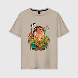 Женская футболка хлопок Oversize Забавные Индейцы 10