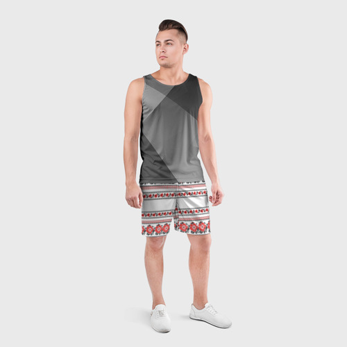 Мужские шорты спортивные Узор, цвет 3D печать - фото 4