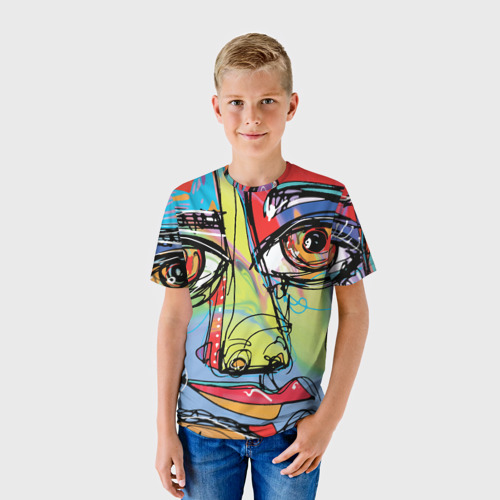 Детская футболка 3D Abstract girl graffiti - фото 3