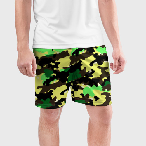 Мужские шорты спортивные Камуфляж, цвет 3D печать - фото 3