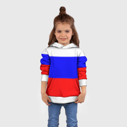 Толстовка с принтом Россия для ребенка, вид на модели спереди №3. Цвет основы: белый