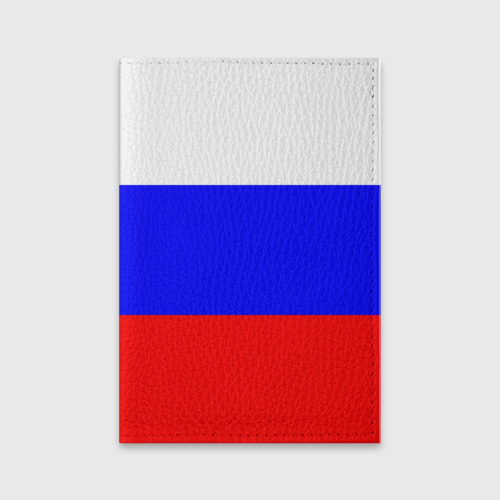 Обложка для паспорта матовая кожа Россия, цвет черный