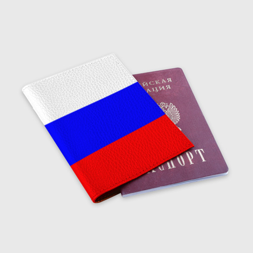 Обложка для паспорта матовая кожа Россия, цвет оранжевый - фото 3