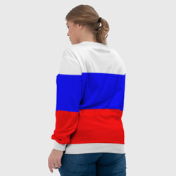 Свитшот с принтом Россия для женщины, вид на модели сзади №3. Цвет основы: белый