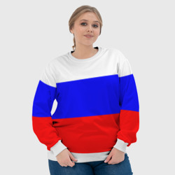 Свитшот с принтом Россия для женщины, вид на модели спереди №4. Цвет основы: белый