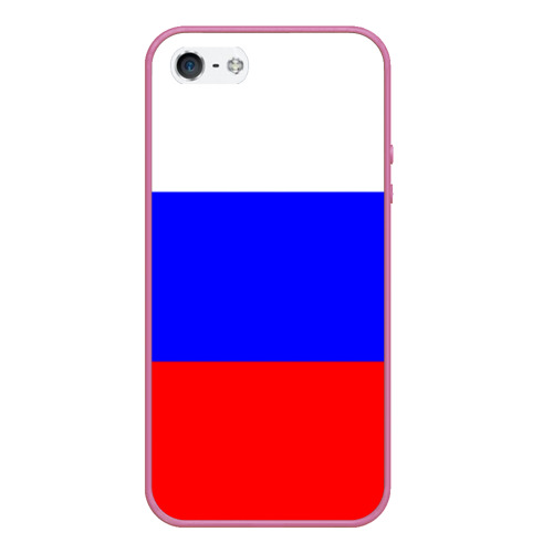 Чехол для iPhone 5/5S матовый Россия, цвет малиновый