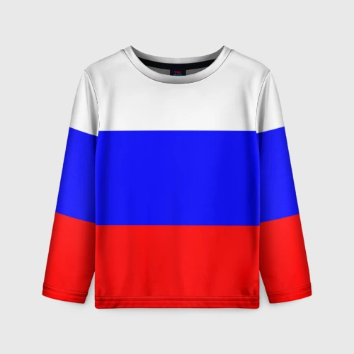 Детский лонгслив 3D Россия