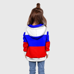 Толстовка с принтом Россия для ребенка, вид на модели сзади №2. Цвет основы: белый