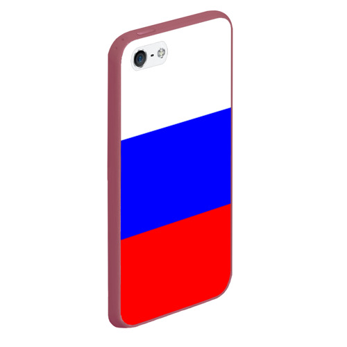 Чехол для iPhone 5/5S матовый Россия, цвет малиновый - фото 3