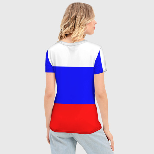 Женская футболка 3D Slim Россия, цвет 3D печать - фото 4