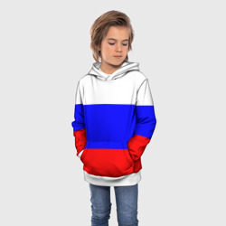 Толстовка с принтом Россия для ребенка, вид на модели спереди №2. Цвет основы: белый