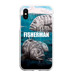 Чехол для iPhone XS Max матовый Лучший рыбак - океан