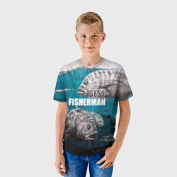 Детская футболка 3D Лучший рыбак - океан - фото 2