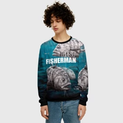 Мужской свитшот 3D Лучший рыбак - океан - фото 2