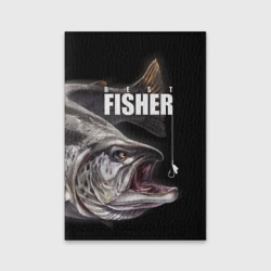 Обложка для паспорта матовая кожа Лучший рыбак - семга