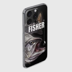 Чехол для iPhone 16 Pro Max силиконовый с защитой камеры Лучший рыбак - семга - фото 2
