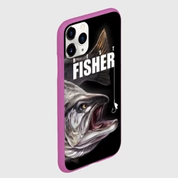 Чехол для iPhone 11 Pro матовый Лучший рыбак - семга - фото 2