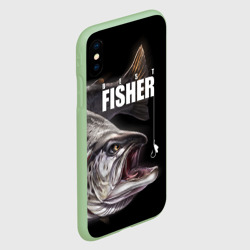 Чехол для iPhone XS Max матовый Лучший рыбак - семга - фото 2