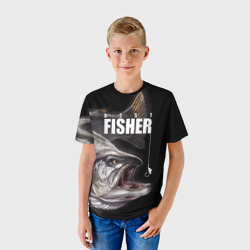 Детская футболка 3D Лучший рыбак - семга - фото 2
