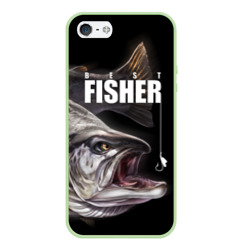 Чехол для iPhone 5/5S матовый Лучший рыбак - семга