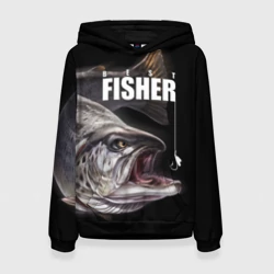 Женская толстовка 3D Лучший рыбак - семга