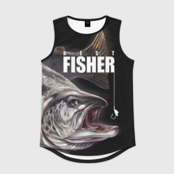 Мужская спортивная майка 3D Лучший рыбак - семга