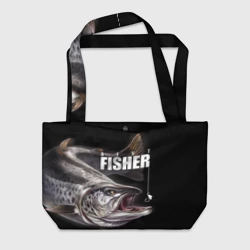 Пляжная сумка 3D Лучший рыбак - семга