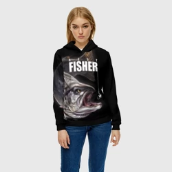 Женская толстовка 3D Лучший рыбак - семга - фото 2