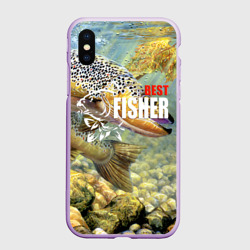 Чехол для iPhone XS Max матовый Лучший рыбак - осетр