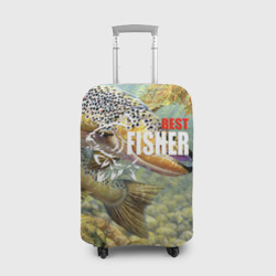 Чехол для чемодана 3D Лучший рыбак - осетр