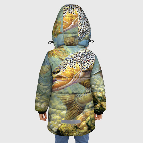 Зимняя куртка для девочек 3D Лучший рыбак, цвет черный - фото 4