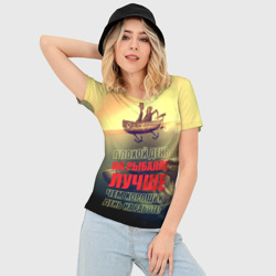 Женская футболка 3D Slim Рыбалка - фото 2