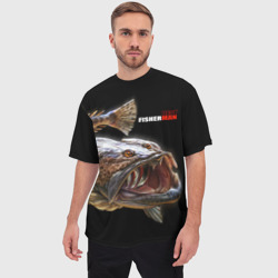 Мужская футболка oversize 3D Лучший рыбак - глубинный хищник - фото 2