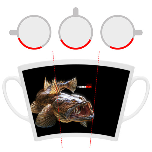 Кружка Латте с принтом Лучший рыбак - глубинный хищник, фото #6