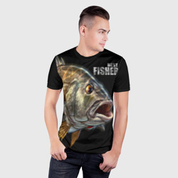 Мужская футболка 3D Slim Лучший рыбак- большая рыба - фото 2