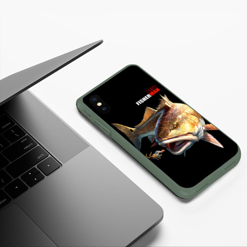 Чехол для iPhone XS Max матовый с принтом Лучший рыбак - охота за креветкой, фото #5
