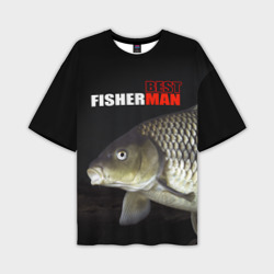 Мужская футболка oversize 3D Лучший рыбак - лещ