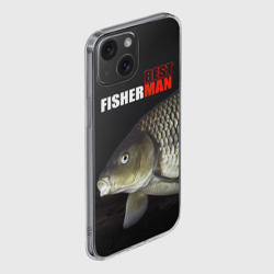 Чехол для iPhone 15 силиконовый с защитой камеры Лучший рыбак - лещ - фото 2