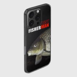 Чехол для iPhone 16 Pro силиконовый с защитой камеры Лучший рыбак - лещ - фото 2