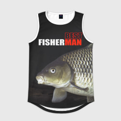 Мужская спортивная майка 3D Лучший рыбак - лещ