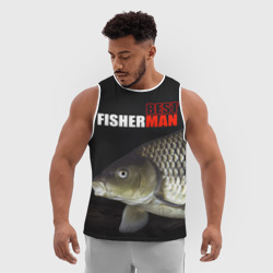 Мужская спортивная майка 3D Лучший рыбак - лещ - фото 2