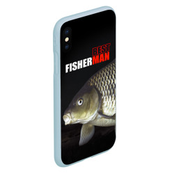 Чехол для iPhone XS Max матовый Лучший рыбак - лещ - фото 2