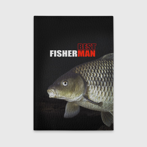 Обложка для автодокументов Лучший рыбак - лещ, цвет бирюзовый